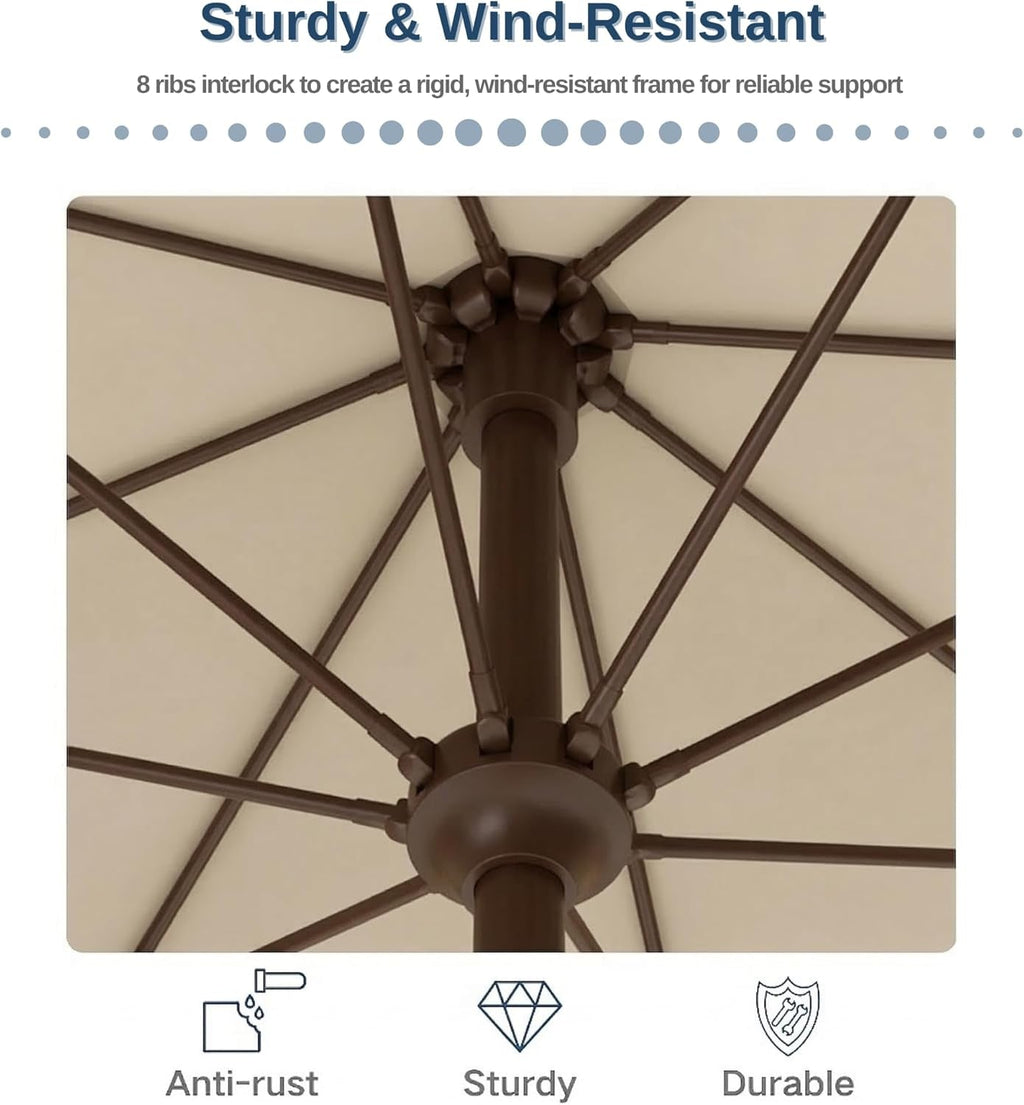 Patio kingdom 10ft Weather Resistant Patio Umbrella With Tilt Crank