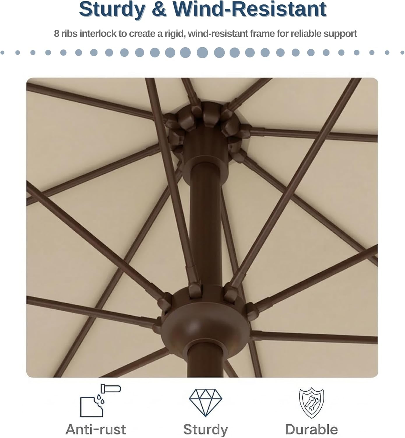 Patio kingdom 10ft Weather Resistant Patio Umbrella With Tilt Crank
