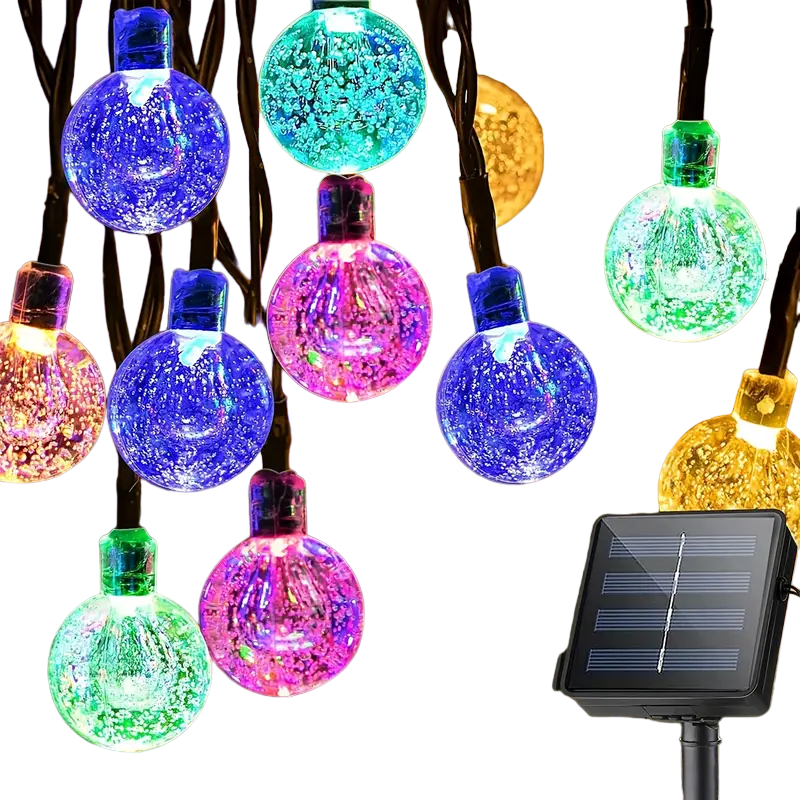 NNETM Multicolor LED Solar Crystal Bubble Ball String Lights-0