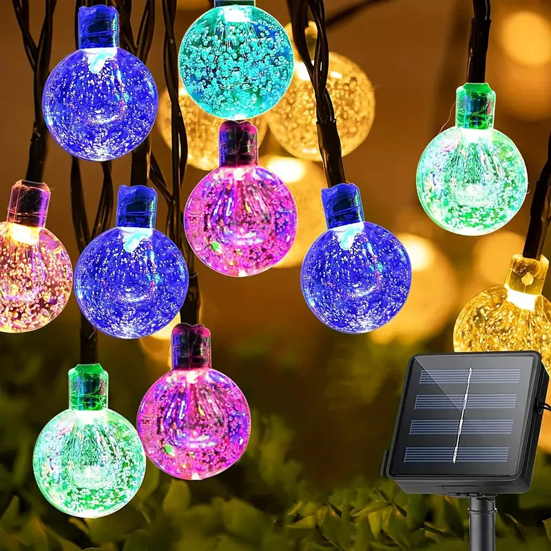 NNETM Multicolor LED Solar Crystal Bubble Ball String Lights-2