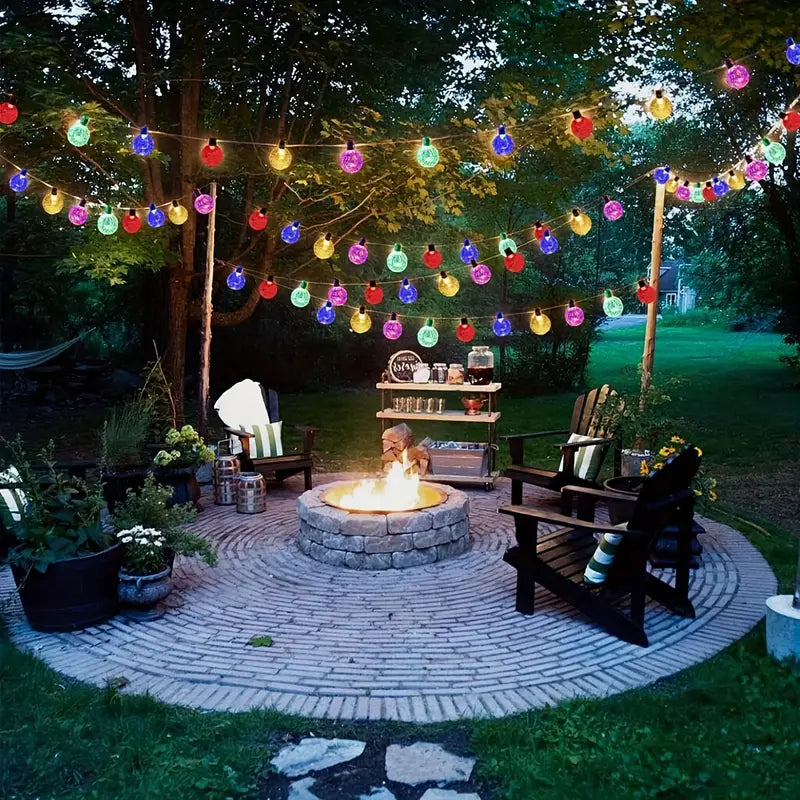NNETM Multicolor LED Solar Crystal Bubble Ball String Lights-3
