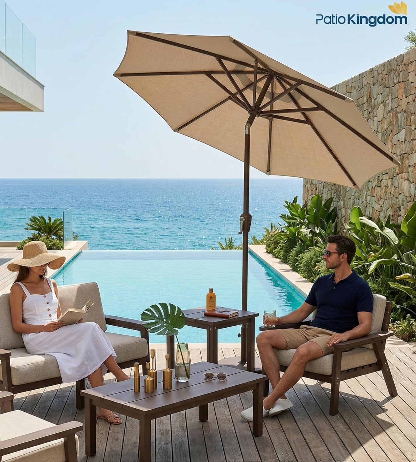 Patio kingdom 10ft Weather Resistant Patio Umbrella With Tilt Crank
