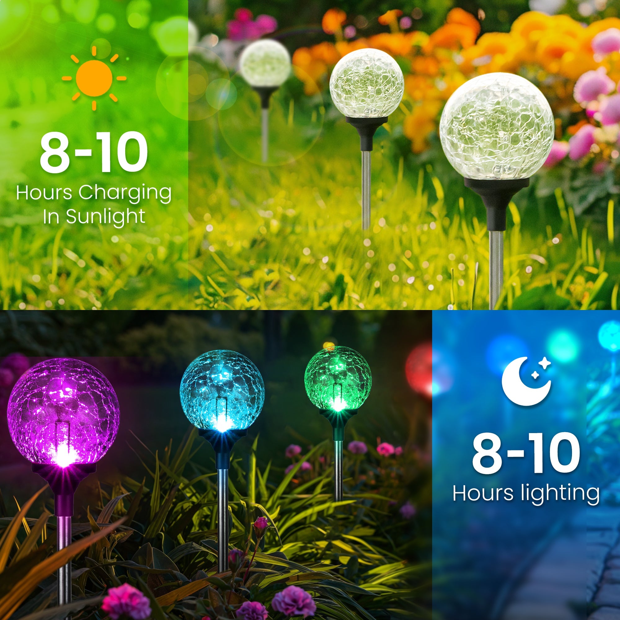 GIGALUMI Solar Garden Lights Outdoor Decorative Waterproof-3