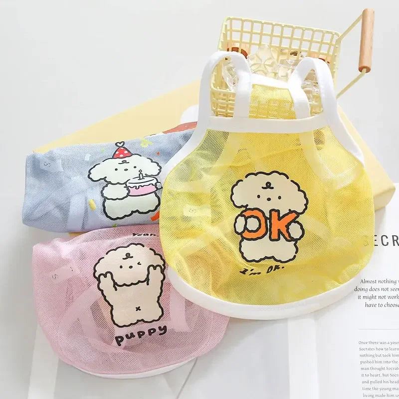 Cute Dog Mesh Tank Top for Spring Summer-0
