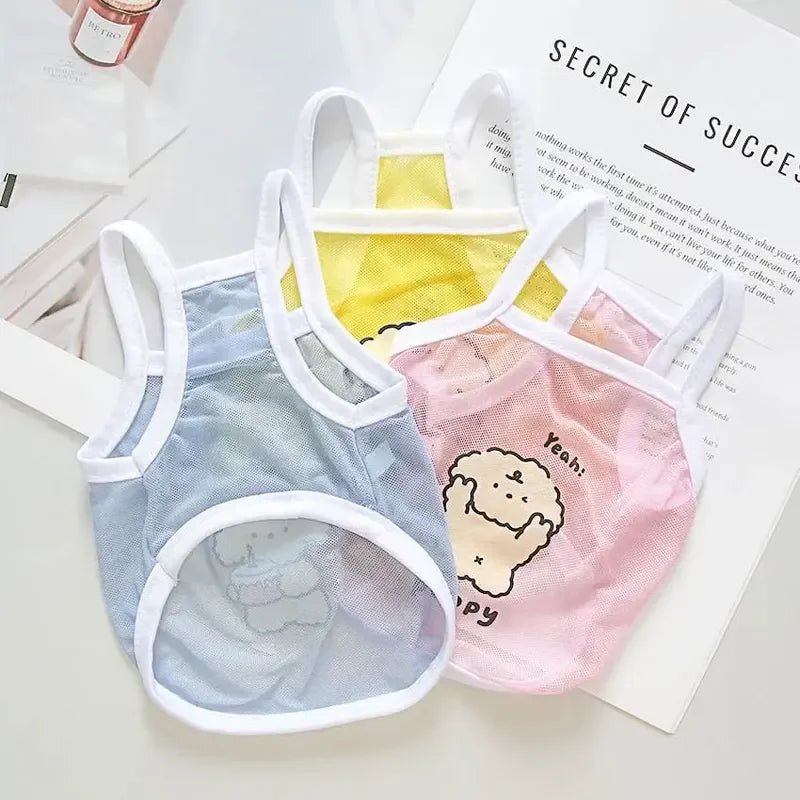 Cute Dog Mesh Tank Top for Spring Summer-1