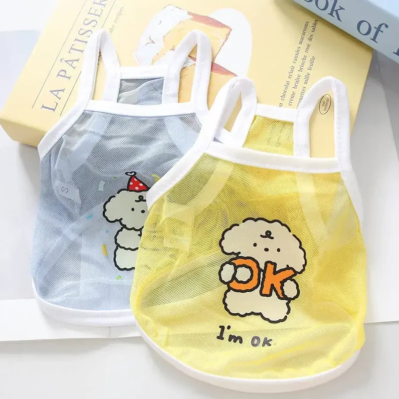 Cute Dog Mesh Tank Top for Spring Summer-2