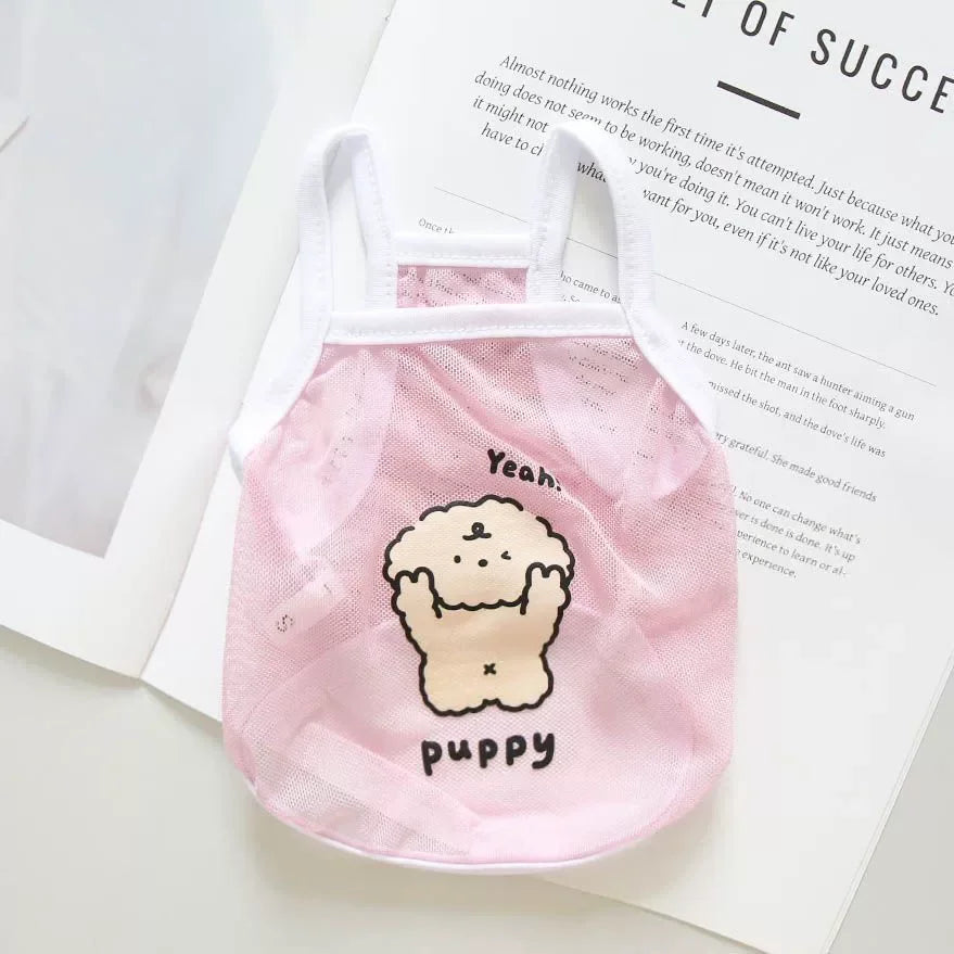 Cute Dog Mesh Tank Top for Spring Summer-5
