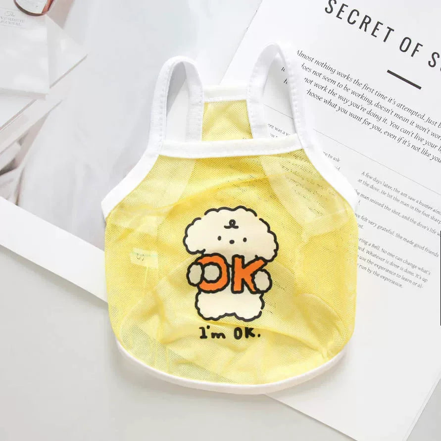 Cute Dog Mesh Tank Top for Spring Summer-7