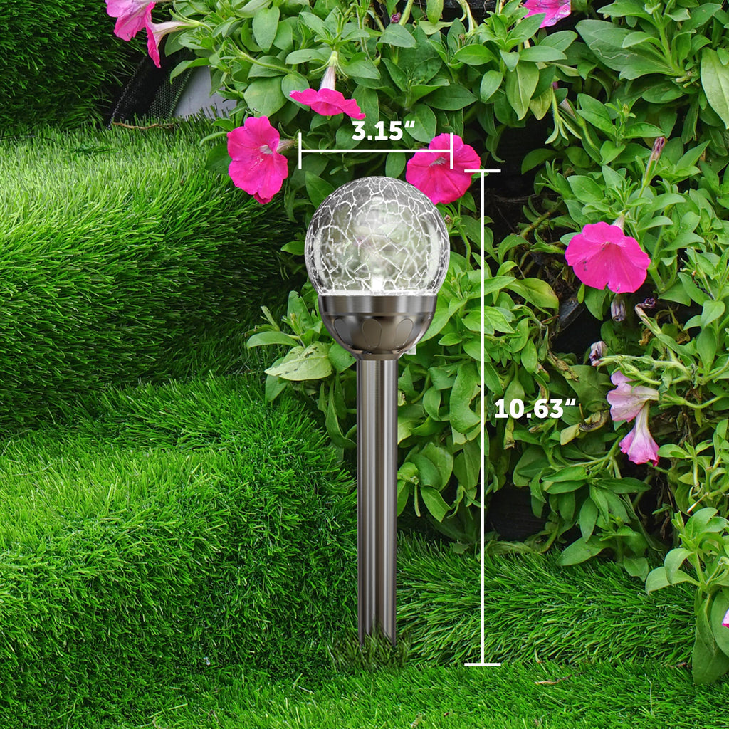 GIGALUMI Solar Outdoor, Cracked Glass Ball Solar Garden Lights-1