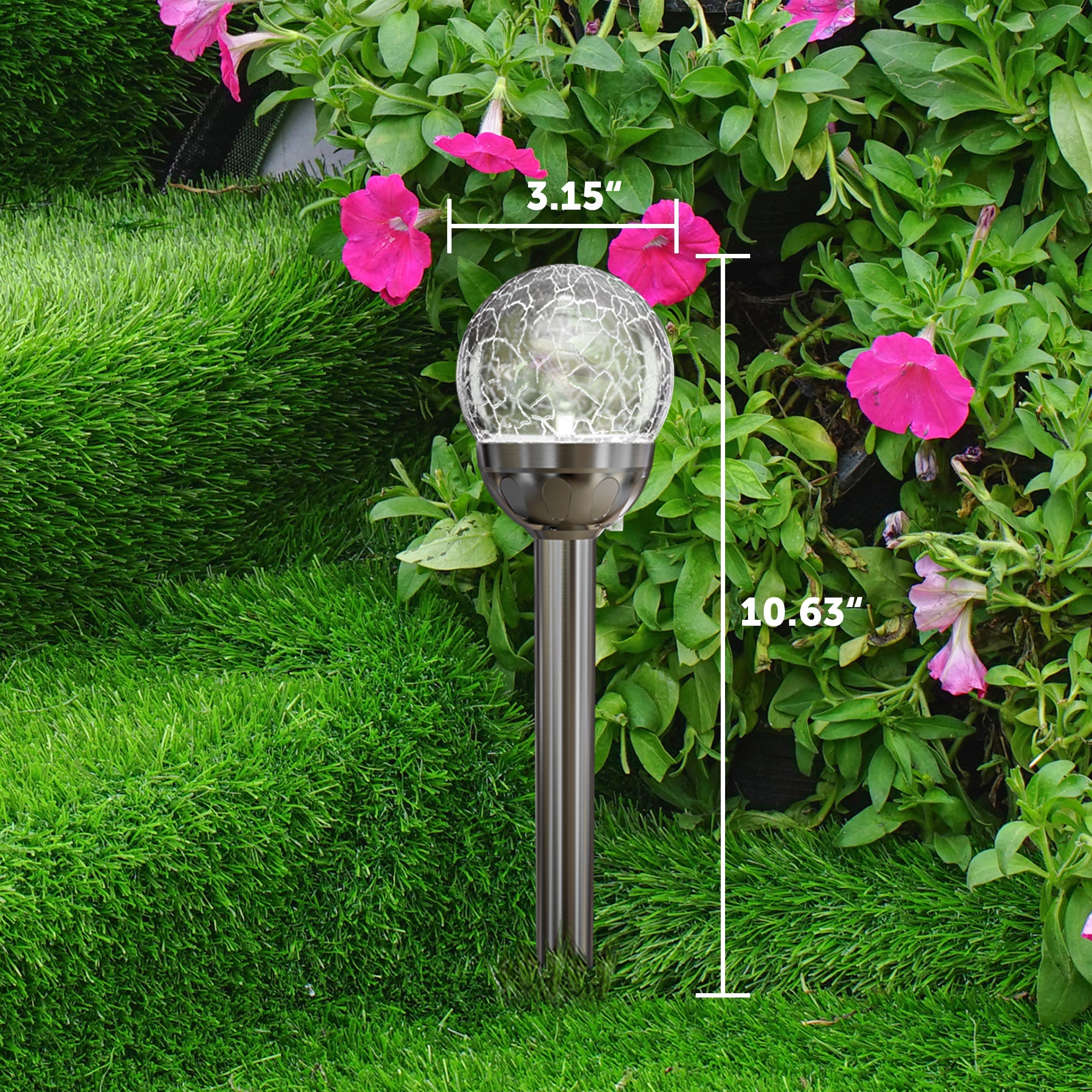 GIGALUMI Solar Outdoor, Cracked Glass Ball Solar Garden Lights-1