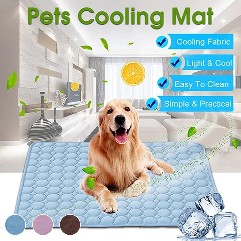 NNEOBA Dog Mat Cooling Summer Pad Mat For Dogs Cat Blanket Sofa Breathable Pet Dog Bed Summer Washable For Small Medium Large Dogs Car-1