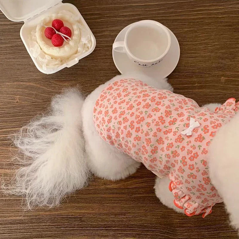 Summer Floral Dog Vest Cute Puppy T-Shirt-8