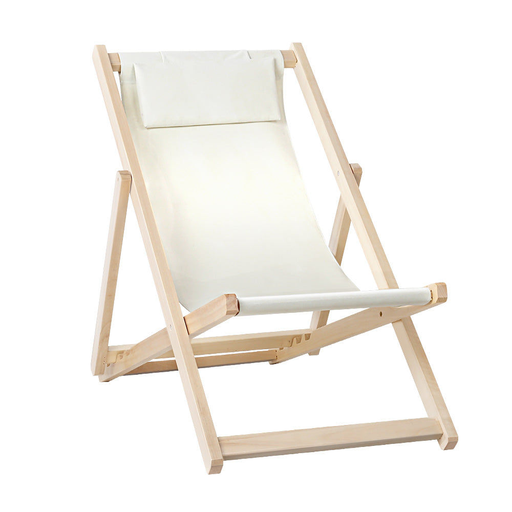 NNEDSZ Furniture Sun Lounge Chairs Deck Chair Folding Wooden Patio Beach-0