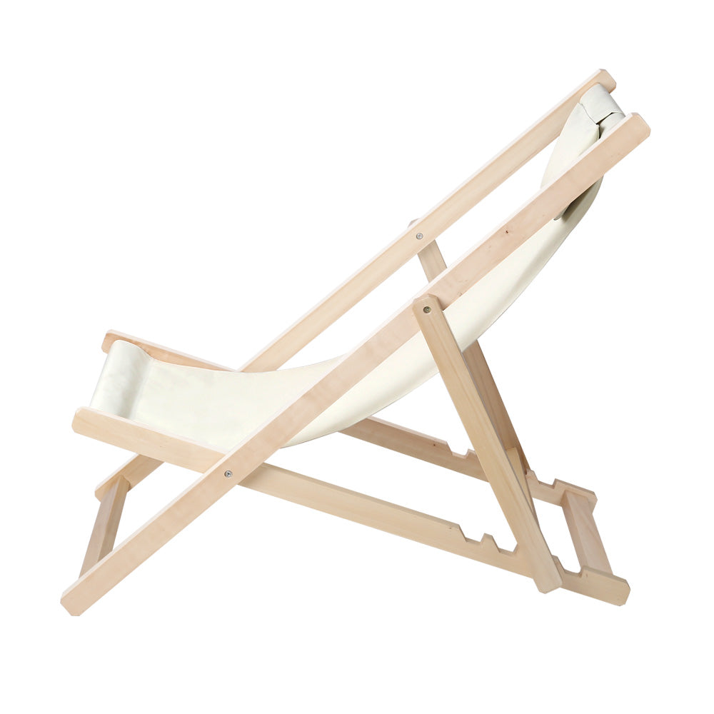 NNEDSZ Furniture Sun Lounge Chairs Deck Chair Folding Wooden Patio Beach-2
