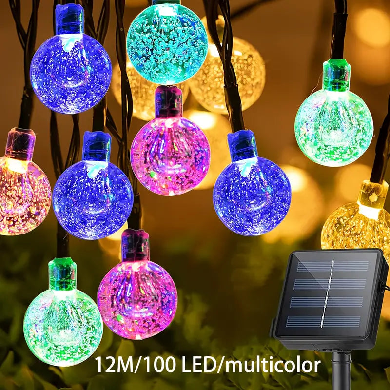 NNETM Multicolor LED Solar Crystal Bubble Ball String Lights-4