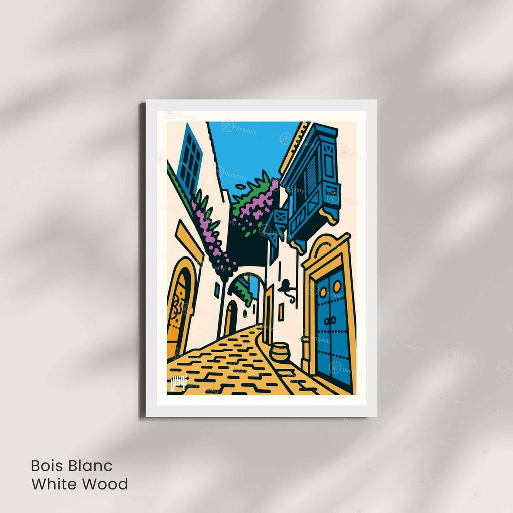 Affiche Tunisie – Ruelle aux Portes Bleues-4