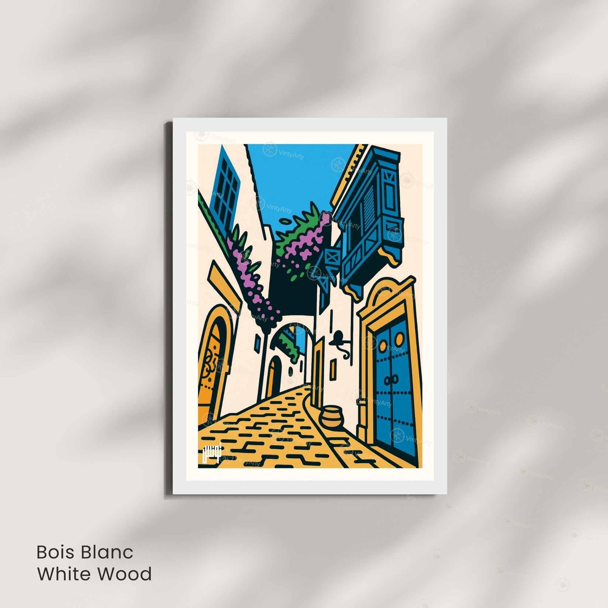 Affiche Tunisie – Ruelle aux Portes Bleues-4