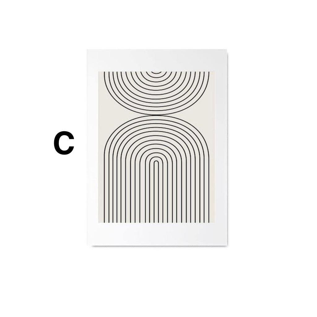 Poster Gesichter Linien und abstrakte Formen als Deko Print ohne Rahmen-4